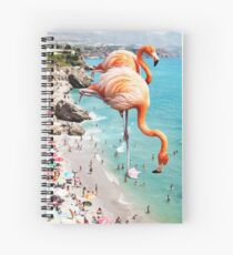 Flamingos on the Beach #redbubble #decor Spiral Notebook