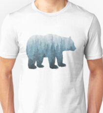 Misty Forest Bear - Turquoise Unisex T-Shirt