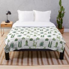 Manta Cactus de acuarela y suculentas