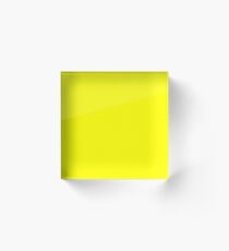 Bright Fluorescent Yellow Neon Acrylic Block