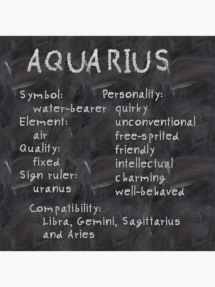 Aquarius Traits Poster By Adiosmillet Redbubble 