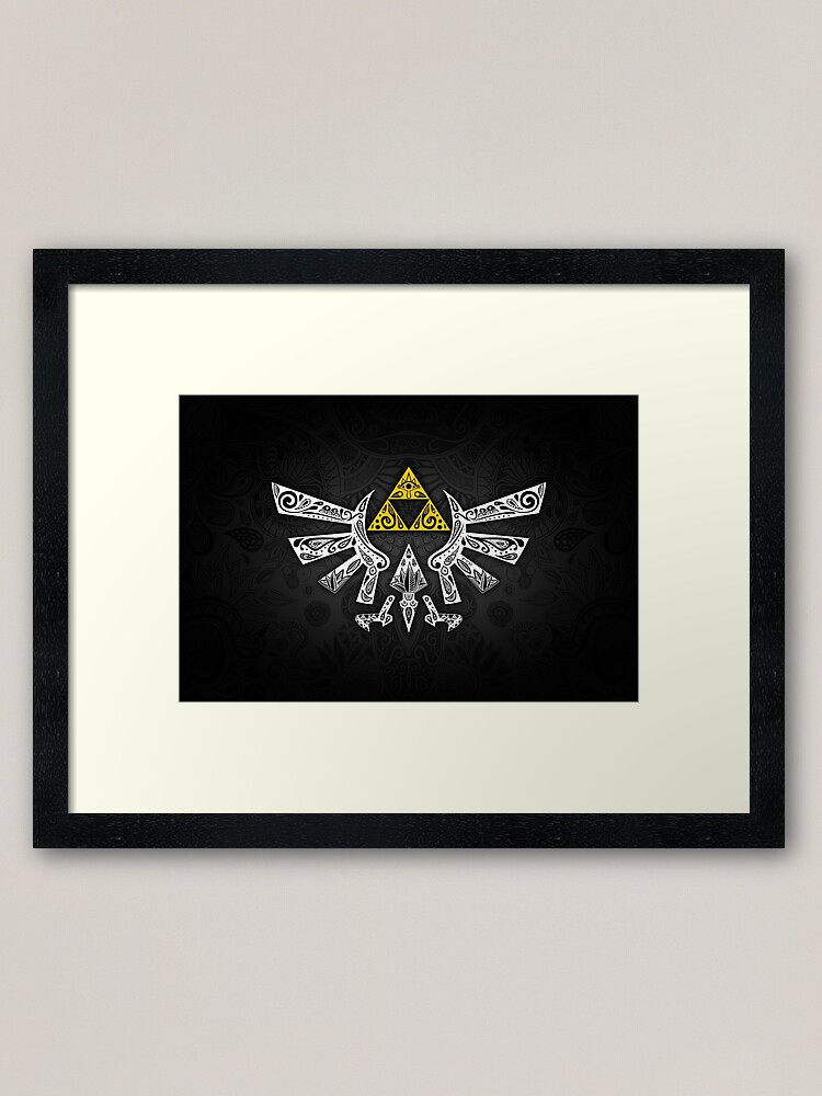 Alternate view of Zelda - Hyrule doodle Framed Art Print