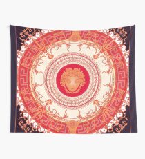 Tela decorativa Diseño inspirado en Versace con Medusa - Rojo