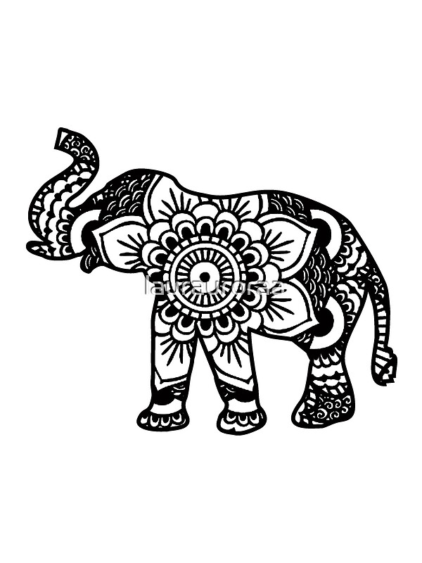 Download "Mandala Elephant Black" Framed Prints by laurauroraa ...