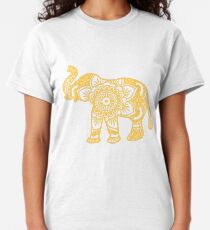 Mandala Elephant Yellow Classic T-Shirt