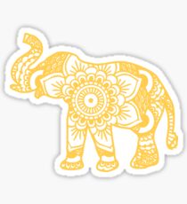 Mandala Elephant Yellow Sticker