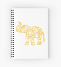 Mandala Elephant Yellow Spiral Notebook