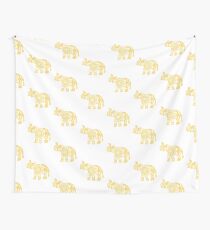 Mandala Elephant Yellow Wall Tapestry