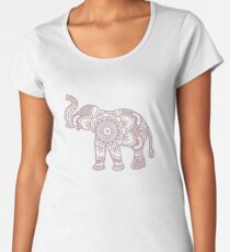 Mandala-Elefant-Flieder Frauen Premium T-Shirts