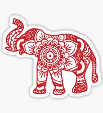 Mandala Elephant Red Sticker