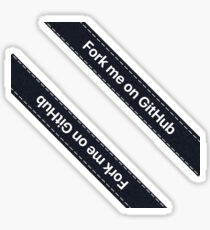 Fork me on Github Ribbon Black (Duo, Smaller) Sticker