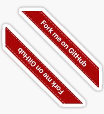 Fork me on Github Ribbon Red (Duo, Smaller) Sticker