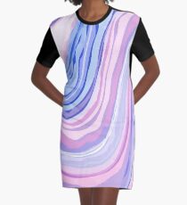 Purple Marble Graphic T-Shirt Dress