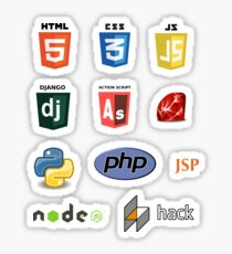 web developer programming language set Sticker