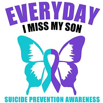 Teal Purple Ribbon Suicide Prevention Awareness Art Print