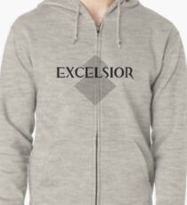 Excelsior White Zipped Hoodie