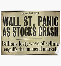 1929 Wall Street Stock Market Crash Poster