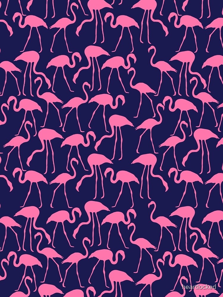 Pink and Navy Flamingo Print by heartlocked