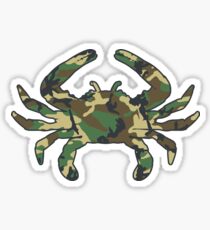Woodland Camo Crab Sticker