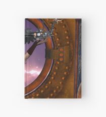 Wonderful steampunk lady with steam dragon Hardcover Journal