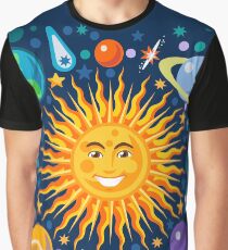 Solar System smiling sun universe Graphic T-Shirt