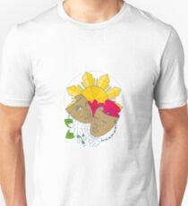 Drama Maske Philippine Sun Hibiskus Sampaguita Blume Mono Line Unisex T-Shirt