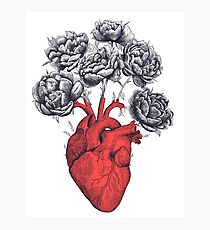 Heart with peonies Photographic Print