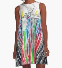 Calla Lily fire A-Line Dress