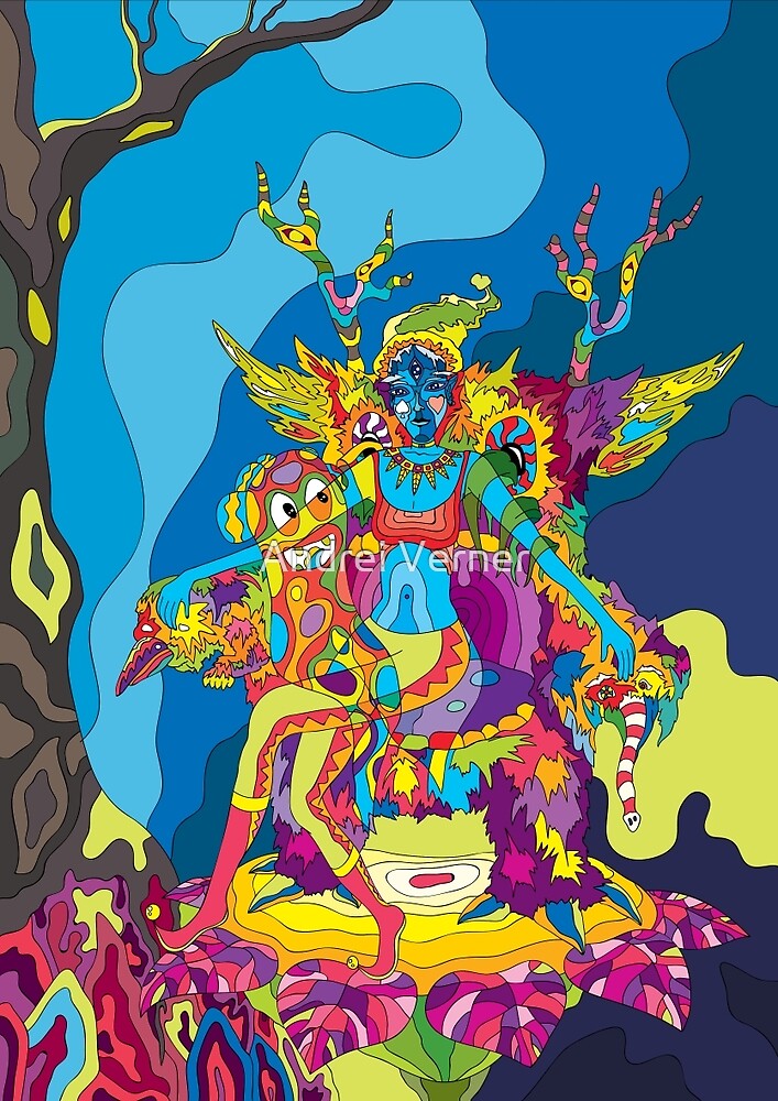 Psychedelic Christmas and New Year poster 2015 by Andrei Verner