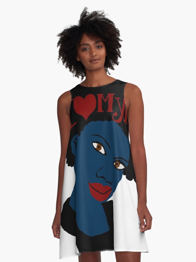 Love Your Beautiful Afro Natural Hair Tshirt A Line Dress By