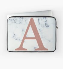 Marmor Rose Gold Buchstabe A Laptoptasche