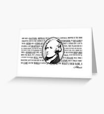 Alexander-Hamilton-Lyrik-Druck, schwarz Grußkarte