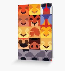 Minimalist Lion King Icons Greeting Card