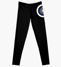 Bulls Eye, Target, Right on Target, Roundel, Archery, on BLACK Leggings