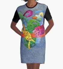 abstract embroidery Graphic T-Shirt Dress