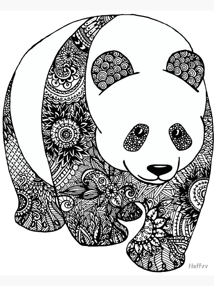 Download "Panda Mandala" Canvas Print by Neffvv | Redbubble