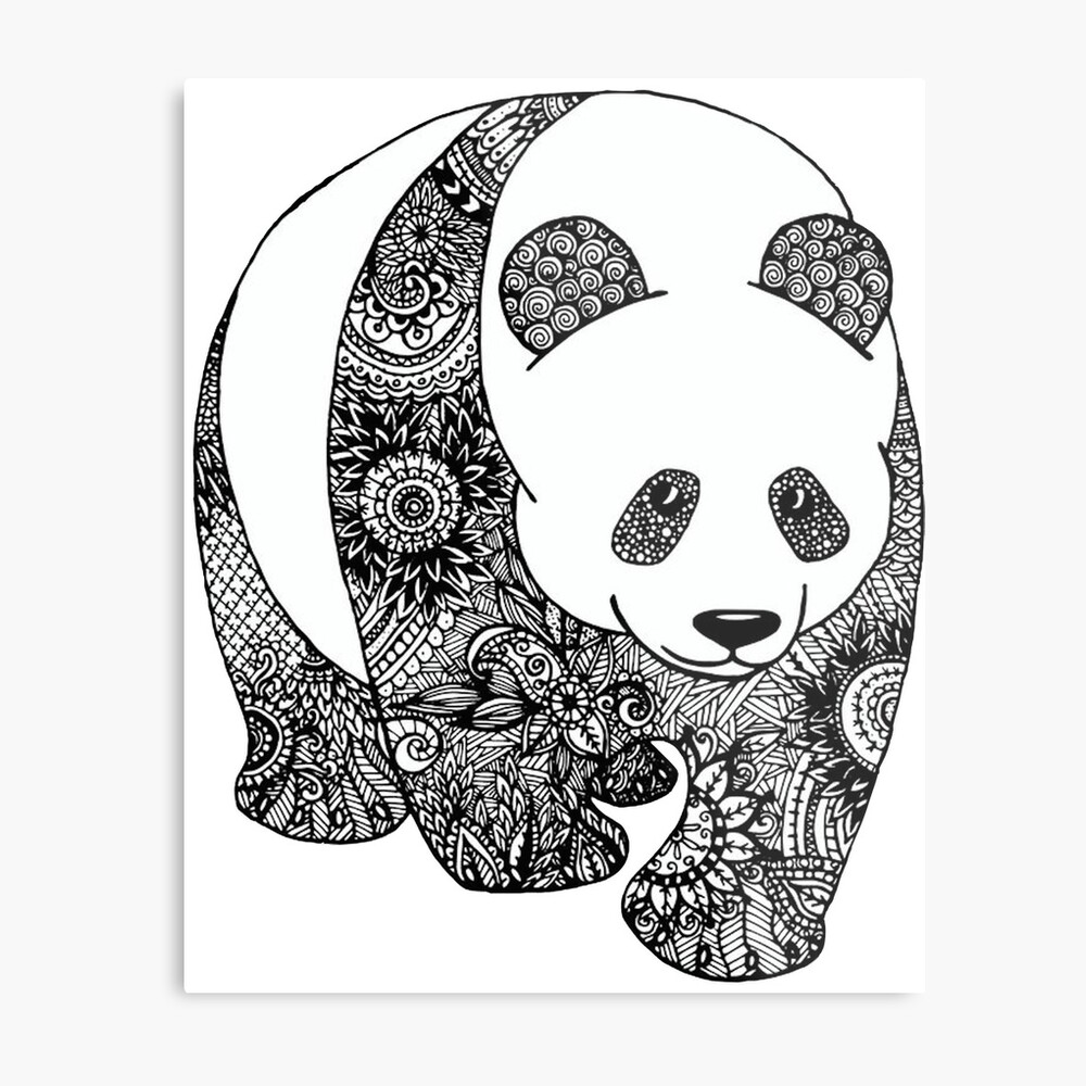  Panda  Mandala  Metalldruck von Neffvv Redbubble