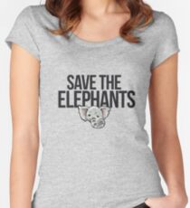 Save the elephants Women's Fitted Scoop T-Shirt