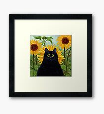 Dan de Lion with Sunflowers Framed Print