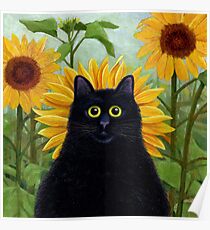 Dan de Lion mit Sonnenblumen Poster
