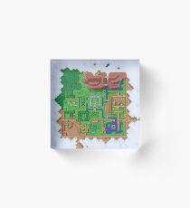 Hyrule Map: Zelda Link to the Past Acrylic Block