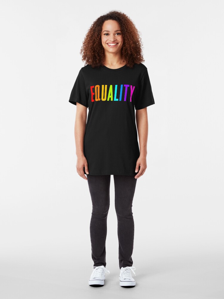 Alternate view of EQUALITY RAINBOW GAY  Slim Fit T-Shirt