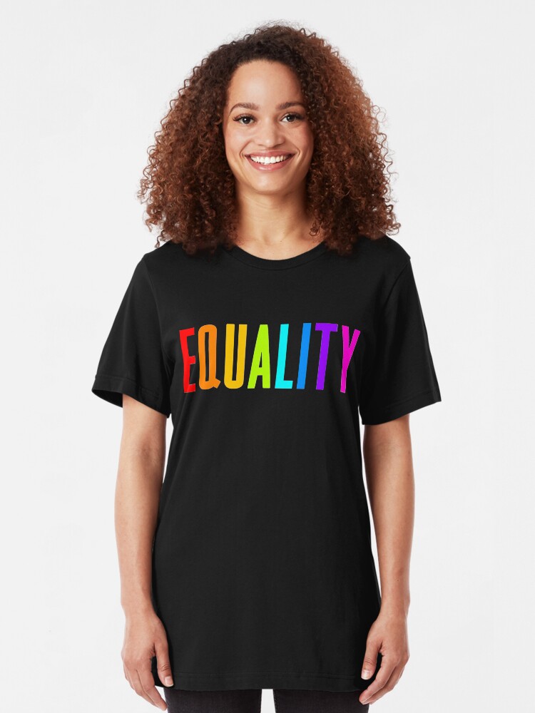 Alternate view of EQUALITY RAINBOW GAY  Slim Fit T-Shirt