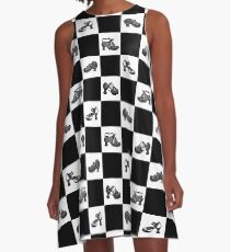 Fluevog BW Checker Pattern A-Line Dress