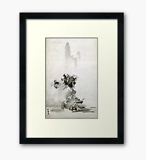 Lámina enmarcada Paisaje de Sesshu Toyo Haboku-Sansui