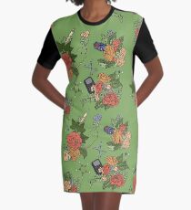 STEM floral pattern Graphic T-Shirt Dress