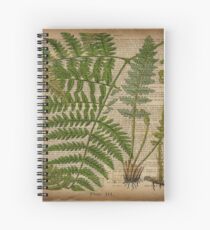 vintage foliage hipster botanical print fern leaves Spiral Notebook