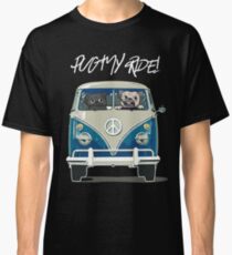 Camiseta clásica Pug My Ride, Funny Pug Lovers Pósters
