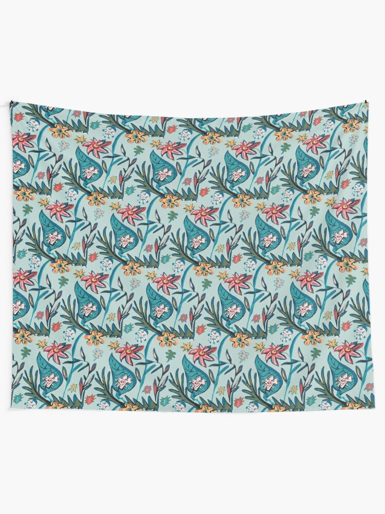 "Vintage aqua floral" Tapestry by tktinted | Redbubble