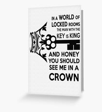 Moriarty Key Quote - Black Text Greeting Card